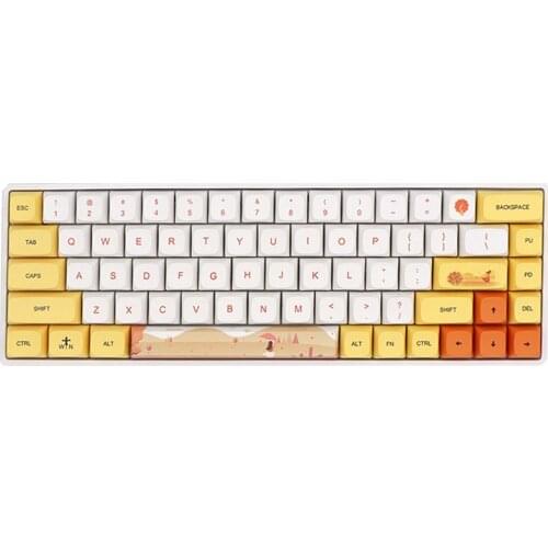 129Pcs PBT Dye-sub Keycaps set with Puller for 61/64/87/96/104 Key GH60 RK61 Annie Pro Joke Custom Mechanical Gaming Keyboard