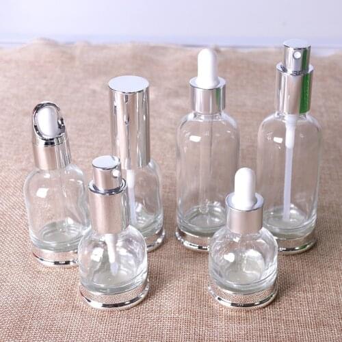 Empty Essential Oil Bottles Spray Bottle Lotion Refillable Perfume Skincare Containers Small High Quality Glass Pump Bottle