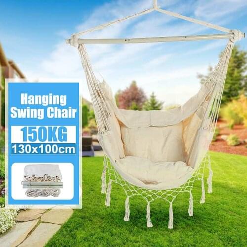 Garden Hammock Outdoor Swing Thicken Chair Hanging Swing Chair Portable Swing Hanging Chair Travel Camping Lazy Chair No Pillow
