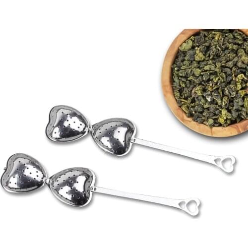 Stainless Steel Heart Shape Tea Infuser with Chain or Handle Tea Strainer Filter for Kitchen House