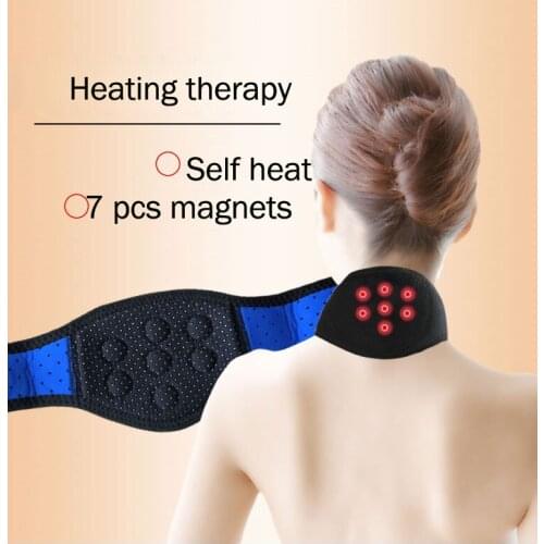 Tourmaline Self heating Neoprene Neck Support Brace Magnetic Therapy Wrap Protect Band Tourmaline Heating Pads Neck Massage