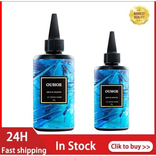30g UV Resin Hard Ultraviolet Clear Transparent Craft Cure Plastic Glue Crafts As Water Epoxies Curable For Jewelry Specimen DIY