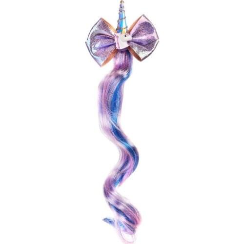 Christmas Party Favors Girl Rainbow Gilding Bow Hair Clip Horse Wig kids Hairpin Cosplay Toddler Celebration Barrettes