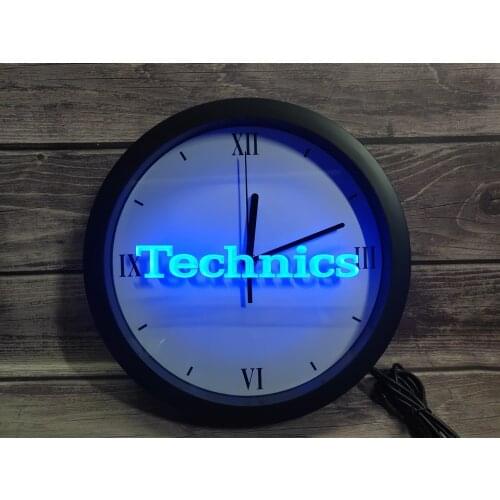 0l149 Technics Turntables Dj Music App Rgb 5050 Led Neon Light Signs Wall Clock