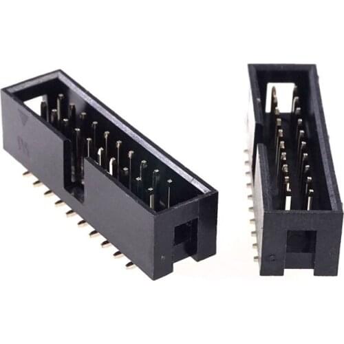 100 Pcs SMT 2.54mm 2x10 Pin 20 P shrouded Box header IDC Socket straight Male 2 rows 2.54 SMD PCB reflow solder