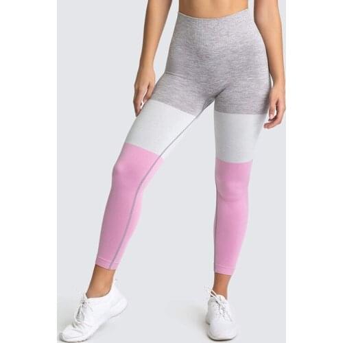2021 Gym Tights Energy Seamless Tummy Control Yoga Pants High Waist Sport Seamless Leggings Purple Running Pants Women