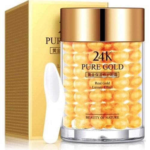 24k Gold Eye Cream Deep Care Essence Moisturizing Firming Skin Anti-puffiness Dark Circles Anti-Aging Maquiagem Profissional 30g