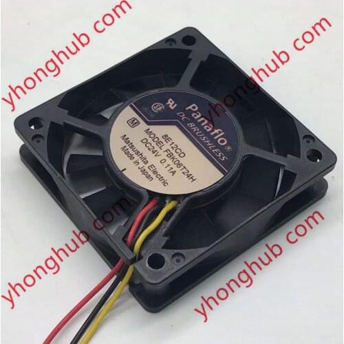 Panasonic FBK06T24H DC 24V 0.11A 60x60x15mm 3-wire Server Cooling Fan