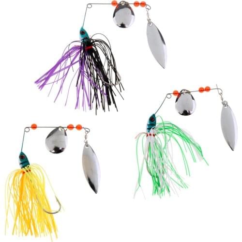 3 Pieces Fishing Spinnerbaits Hard Bait Sea Fishing Sequins Lure Set High Quality
