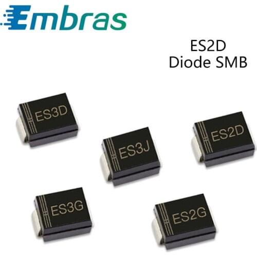50Pcs SMD Fast Rectifier Diodes ES3D ES3JBF ES2G ES3J ES2J ES2D ES3G 1A 2A 50V 100V 150V 200V 300V 400V 600V 1000V DO-214AA SMB