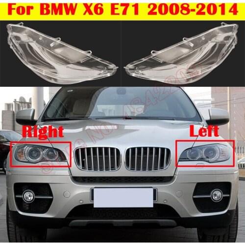Auto Lampshade Case For BMW X6 E71 2008-2014 Lens Glass Lamp Light xDrive 35i/40i/50i Car Front Headlight Cover Headlamp Shell