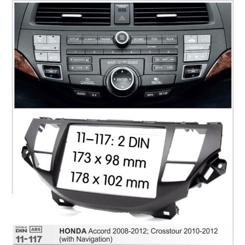 2 Din Car Radio Fascia Panel kit for Honda Accord Spirior ACURA SR9 crosstour2010-2012 Trim Install Frame Dash Kit