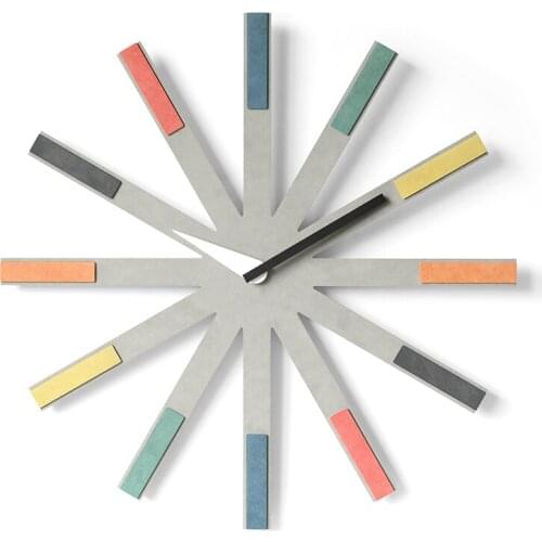 Large Wooden Wall Clock Modern Design 3d Simple Non Ticking Wall Clock Sun Rainbow Living Room Reloj Pared Home Decor AD50WC