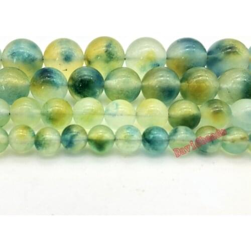 Natural Yellow White Green Chalcedony Stone Beads For Jewelry Findings Making Round Beads 6 8 10 12mm Diy Bracelet Accessories