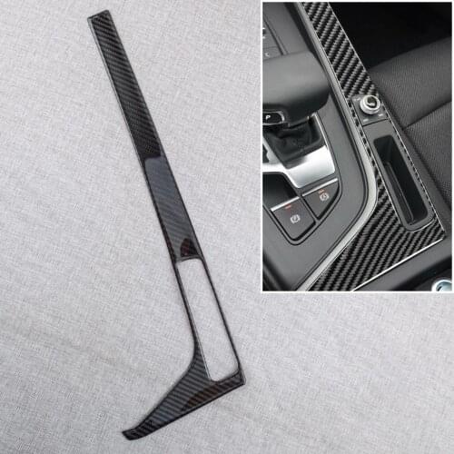 Black Carbon Fiber Console Gear Shift Side Panel Decor Trim Left Hand Drive Fit for Audi A4 B9 2019 2018 2017