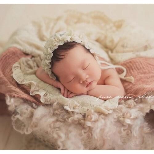 Baby handmade lace small pillow newborn handmade lace hat newborn photography prop Photography clothing