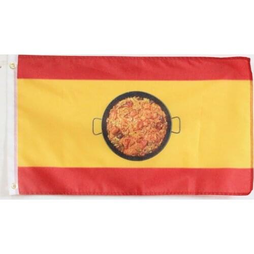 Flag Of Spain With Cross Of Burgundy Spanish Empire Cruz De San Andres With Valencian Paella 3x5ft 150x90cm Bandera