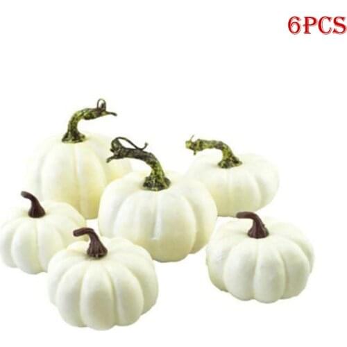 6pcs Halloween Foam Artificial Pumpkins DIY Fake Fruits Ornament Simulation Plant Home Decoration For Kindergarten Family Bar