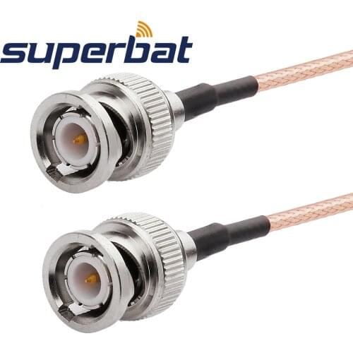 Superbat SMA Male Plug Straight to BNC Male Plug Right Angle Pigtail Cable RG316 100cm