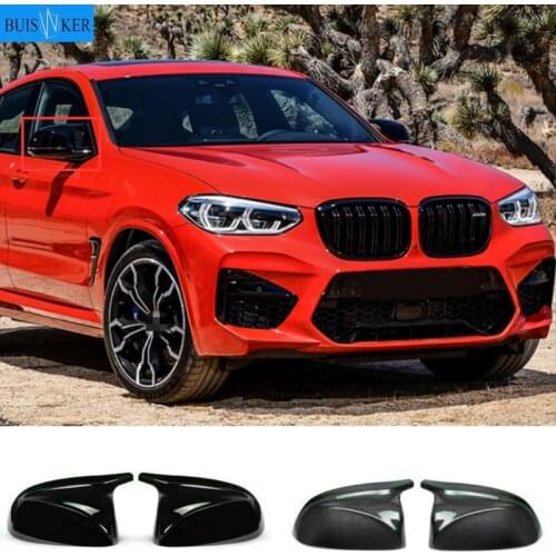 Carbon Fiber Car Rearview Mirror Caps for BMW X3 X4 X5 G01 G08 G02 G05 2019 2020 Non X3M X4M Side Mirror Covers Caps Gloss Black