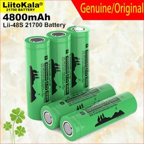 2020 LiitoKala Lii-48S 3.7V 21700 4800mAh li-lon Rechargeable Battery 9.6A power 2C Rate Discharge ternary lithium batteries