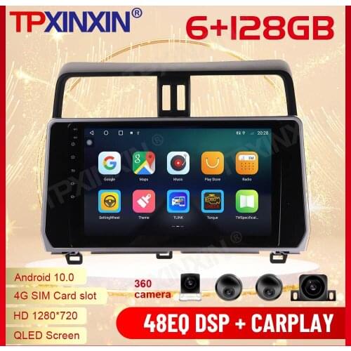 2 Din Carplay Android Radio Receiver Multimedia Stereo For Toyota Prado 2018 2019 GPS Navigation Video Audio Recorder Head Unit