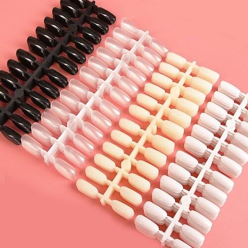 Fake Nails Round Acrylic Nail Tips Four Color Polish Gel Display False Nails Nail Art Decorations Makeup Tool 240Tips/set