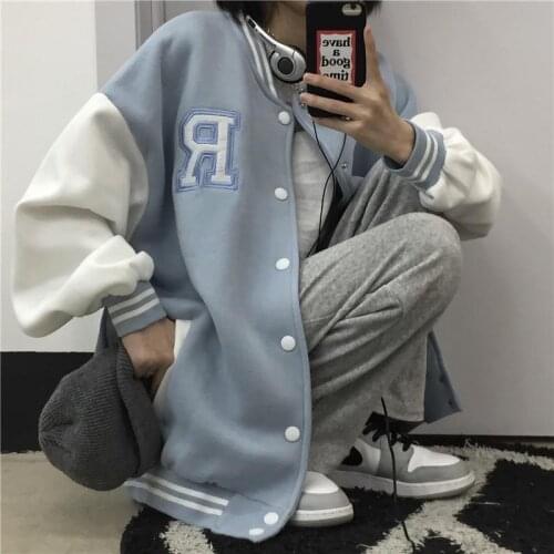 New Coat Ladies and Jacket Couple Tops College Style Coat Jackets for Women Couple Cardigan High Quality Baseball Uniform