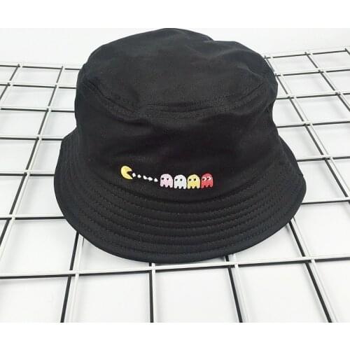 2018 New Autumn Hat Women Mens Panama Bucket Hat Eat Peas Design Flat Sun Visor Fishing Fisherman Bob Hat Chapeu Femmes Hip Hop
