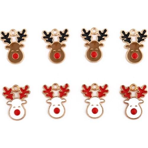 NEW 10 Pcs Elk Pendants Charms For Necklaces Earrings Decoration DIY Christmas phone Charms Jewelry Accessories