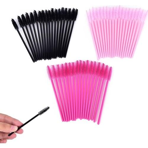 Premium 50Pcs disposable eyelash extension cleaning brush Micro Mascara wand lash eyebrow brush Applicator Spoolers
