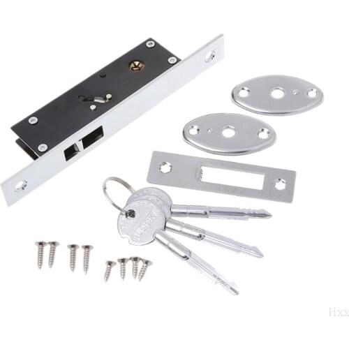 OOTDTY Durable Aluminum Alloy Sliding Door Hook Lock Cross-shaped Key Bolt Locks For Framed Glass Door