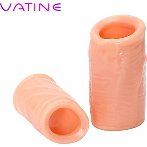 VATINE 2 Pieces Silicone Foreskin Corrected Cock Rings Time Lasting Men Delay Ejaculation Penis Ring Penis Sleeves