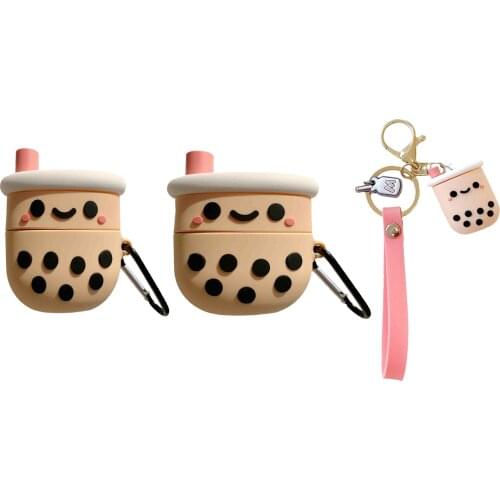 3D Boba Tea Silicone Case Fit for Apple 2/1/Pro3 Case Bluetooth earphone protective cover Cases soft