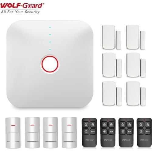 Wolf-Guard 2.4G Wifi Wireless Smart Home Alarm System House Security Burglar DIY Kit APP Control PIR Motion Detector Sensor