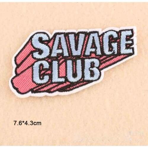 Pink Savage Club Hello Flower Novelty Iron On Embroidered Clothes Patch For Woman Girl Clothing Apparel Accessories