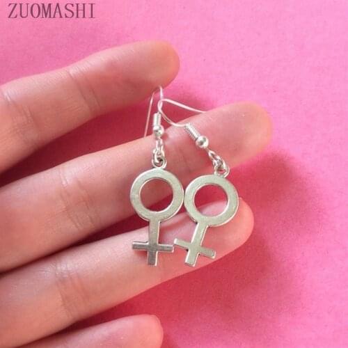 Female Symbol Dangle Earrings Feminist Gifts Venus Earrings Women Symbol Sex Sign Girl Jewelry Girl Power and Womens Rights