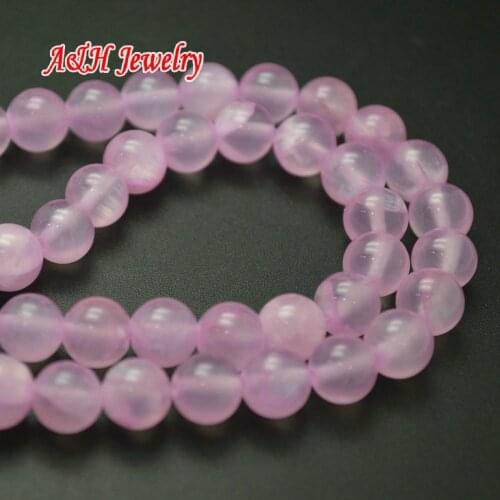 10strands High Quality Pink Dyed Color Crystal 8~12mm Round Beads DIY Jewelry Making Materials