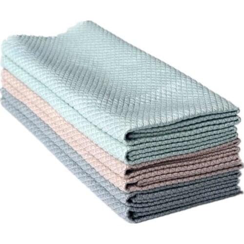 3Pcs Absorbent Wipes Glass Cloth Kitchen Towel Cleaning Cloth For Window Glass Car Floor Rag Bowl Wipe Duster Home Cleaning Tool