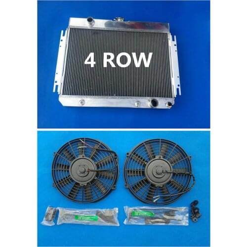 High Performance 4 Row Aluminum Radiator & Fans 1963-1968 For CHEVY CHEVELLE/IMPALA V8 El Camino 1964 1965 1966 1967