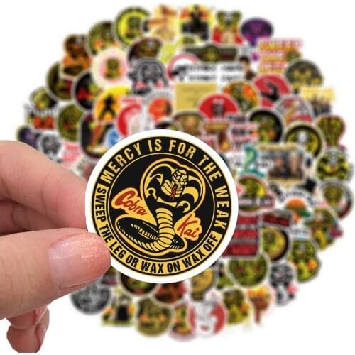 50/100PCS Cartoon TV Show Cobra Kai Stickers DIY Motorcycle Luggage Phone Guitar Skateboard Cool Graffiti Sticker Decal for Kids