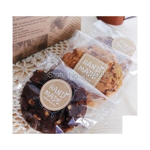 500pcs free shipping"hand made"round kraft paper packing sealing decorative stickers,3.5*3.5cm gift packaging adehesive stickers