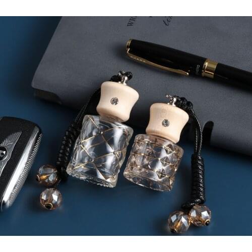 8ML 10ML New Style Gold Cylinder Perfume Essential Oil Pendant Bottle with Maple Lid 3PCS/LOT