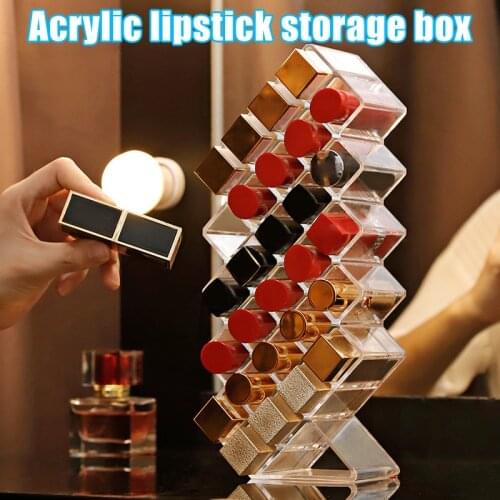 10/16/28 Grids Acrylic Makeup Organizer Storage Box Cosmetic Lipstick Box Case Holder SCVD889