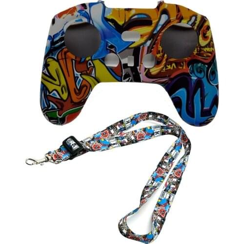 H054 Silicone Case Cover Neck Strap for -DJI FPV Combo Remote Control Protector Anti-Slip Grip Skin Lanyard Drone Accessories