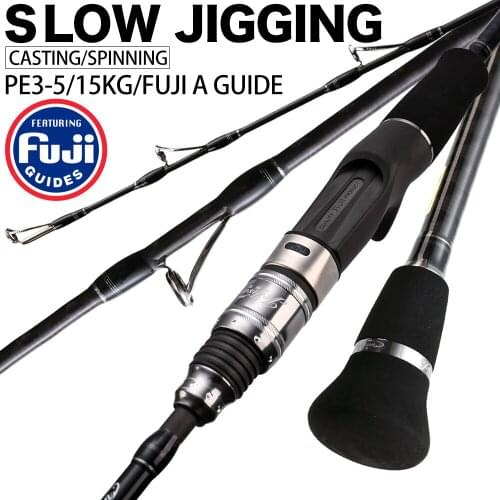 Slow Jigging Rod Japan Full Fuji Parts SW 1.86m1.98m PE 3-5 Lure Weight 60-300G 15kg Shipping/casting Boat Rod Ocean Fishing Rod