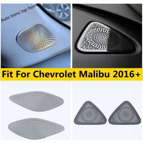 Car Dashboard A Pillar Speaker Air AC Outlet Vents Frame Cover Trim Stainless Steel Accessories For Chevrolet Malibu 2016 - 2020
