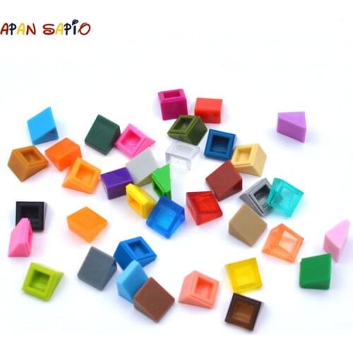 100pcs DIY Building Blocks Figure Smooth Bevel Bricks 1x1 Educational Creative Size Compatible With 54200 Toys for Children