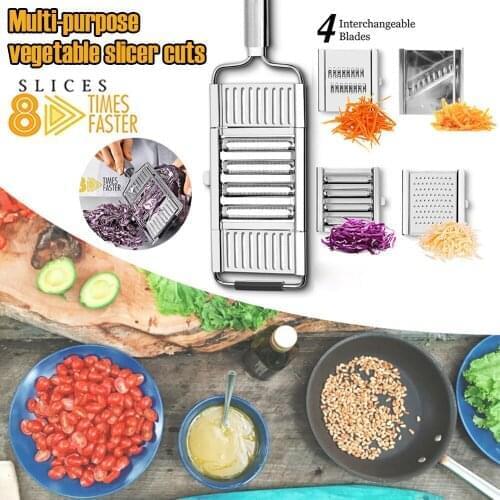 Kitchen Mandoline Slicer Stainless Steel Multi Blade Adjutsable Peeler for Fruits and Vegetables