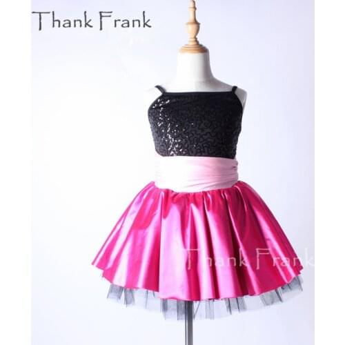 Thank Frank Sequin Camisole Ballet Tutu Dress With Satin Skirt Children Adult Dance Costume C350